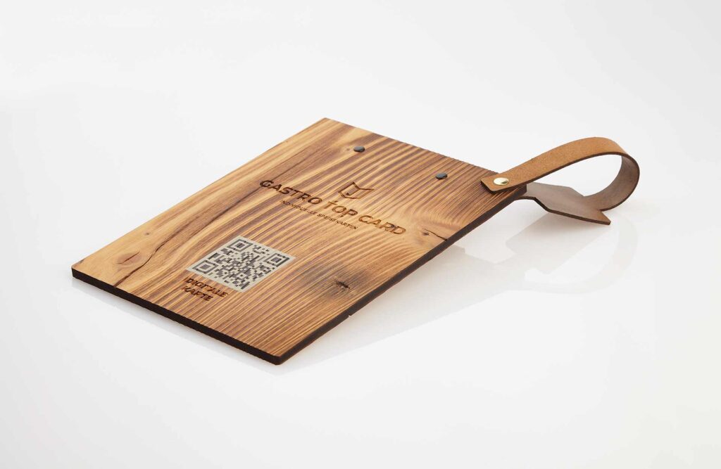 Menuboard mit QR Code Print